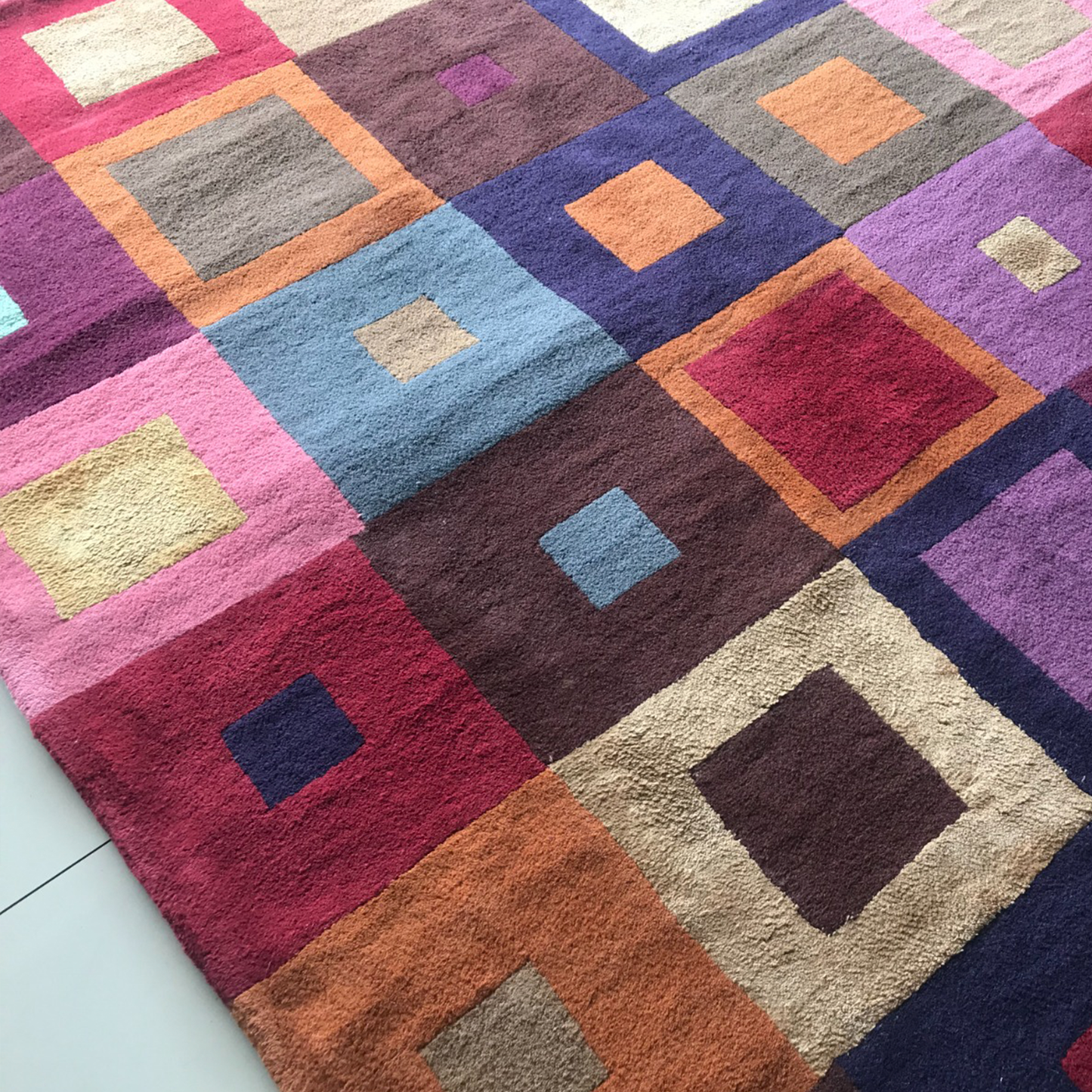 Alfombra de lana multicolor