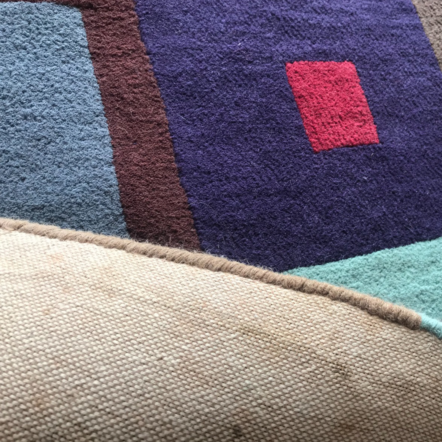 Alfombra de lana multicolor